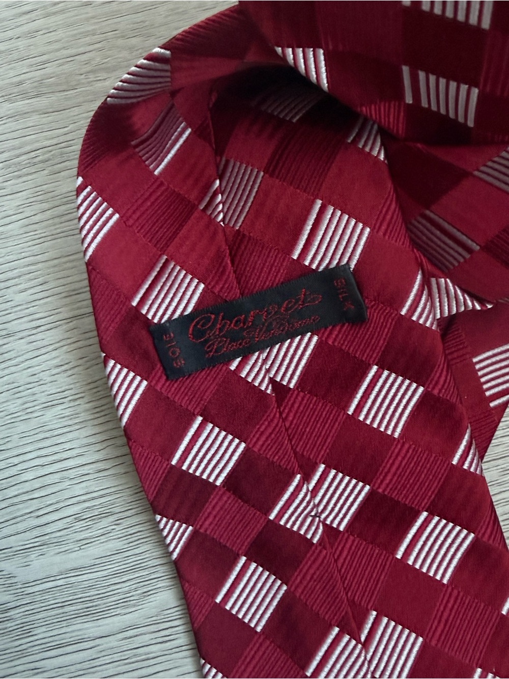 Charvet Place Vendôme Vintage Silk Tie Burgundy Plaid